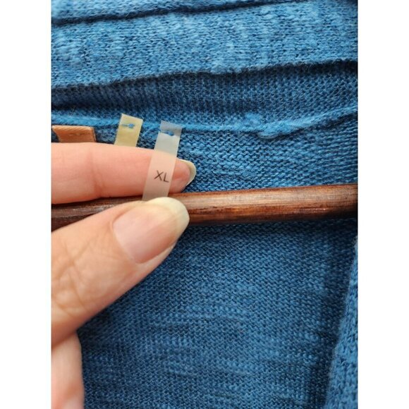 Soft Surroundings Womens XL Blue Open Front Cardigan With Metal Ring Closure - Picture 4 of 6